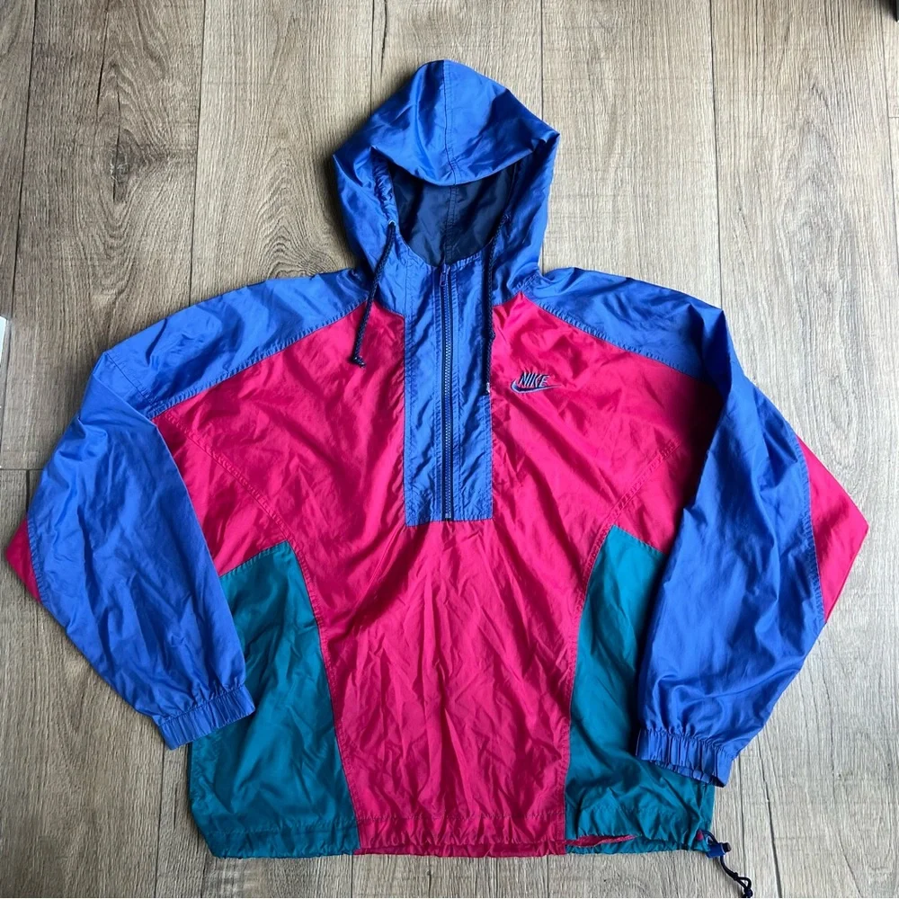 Nike vintage women XL 18/20 windbreaker pullover Colorblock 90s